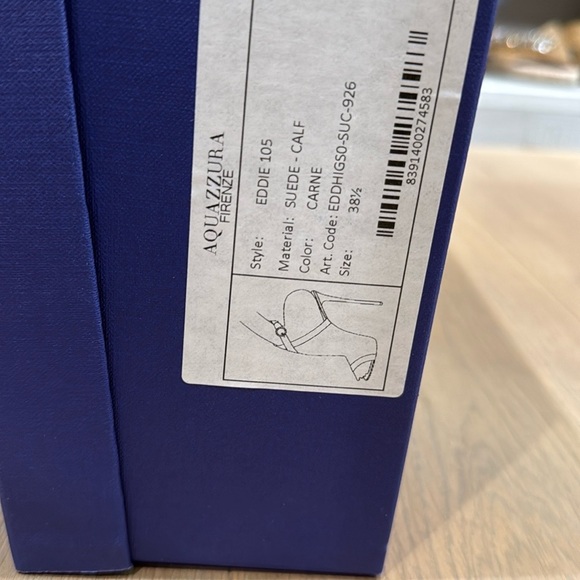 Aquazzura Tan Suede Peep-toe Stiletto Heels - Picture 6 of 6